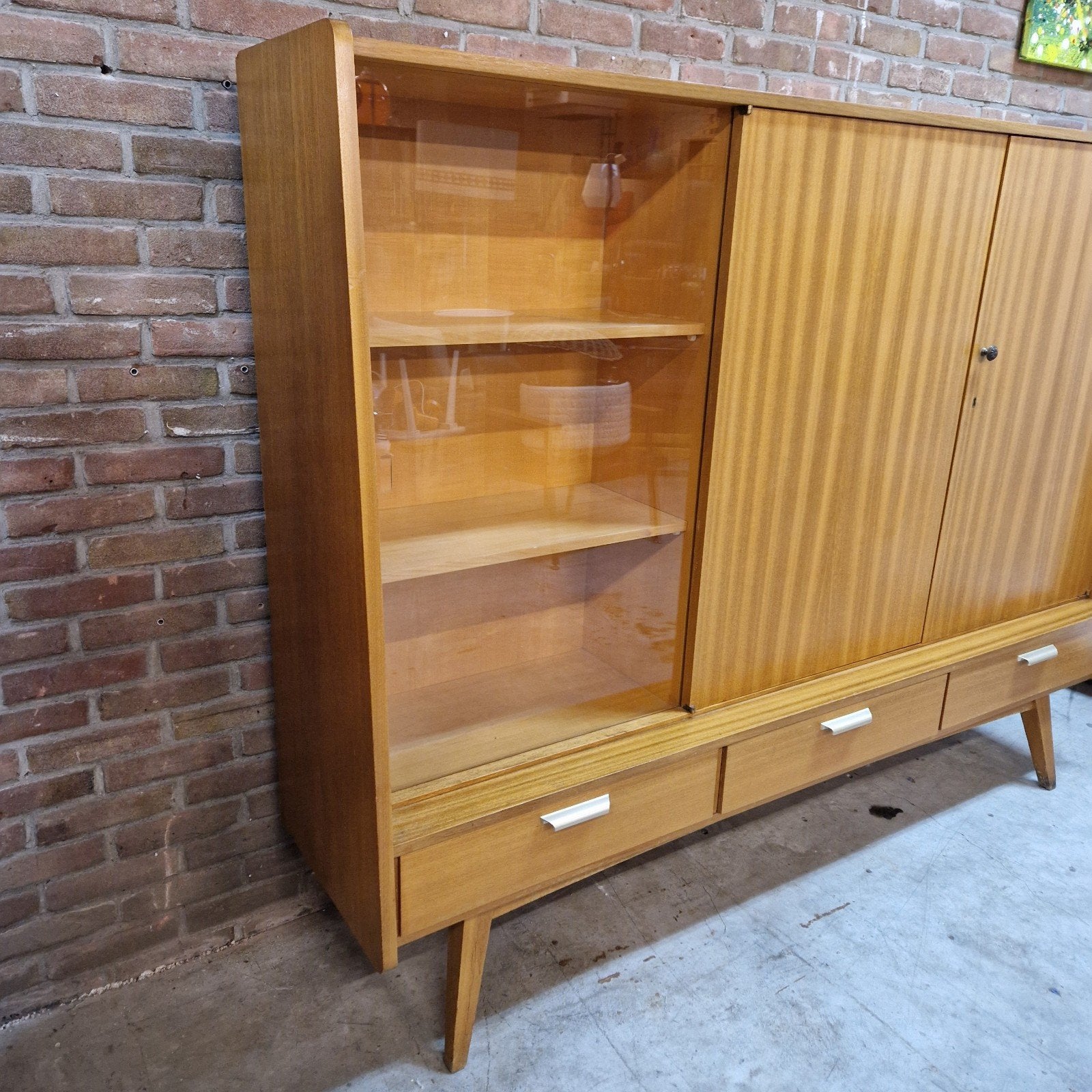 Vintage kast Highboard wandkast Mid Century buffetkast, Ophalen of Verzenden