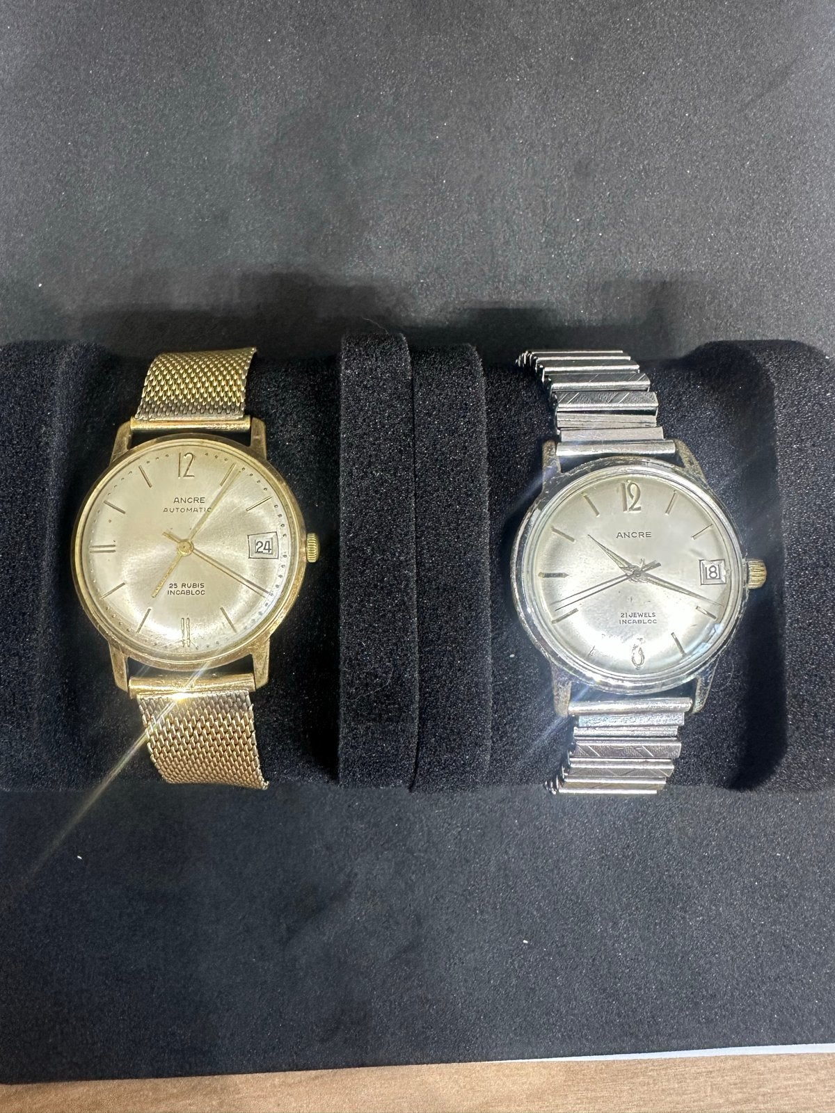 Set van 2 Ancre Polshorloges: Vintage Elegantie, Sieraden, Tassen en Uiterlijk, Horloges | Antiek, Overige merken, Staal, Met bandje