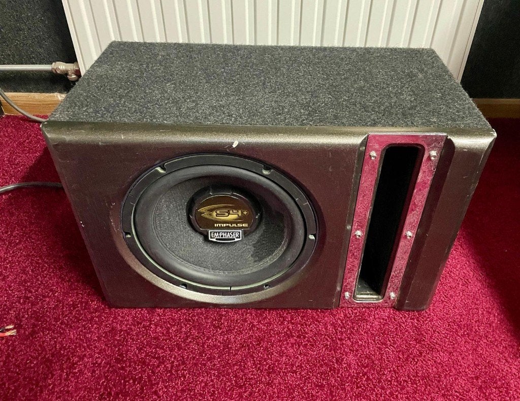 Emphaser S4+ Impulse 10” Subwoofer houten behuizing gepoort, Auto diversen, Autospeakers, Ophalen, Zo goed als nieuw
