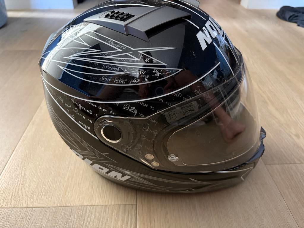 Nolan Motorhelm - Zwart met witte accenten, Ophalen of Verzenden, Tweedehands, Integraalhelm, Nolan