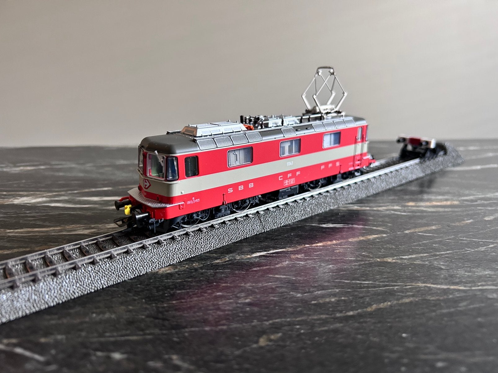 Marklin 38420  RE4/4 SBB Swiss Express zgan, Ophalen, Wisselstroom, Locomotief, Zo goed als nieuw