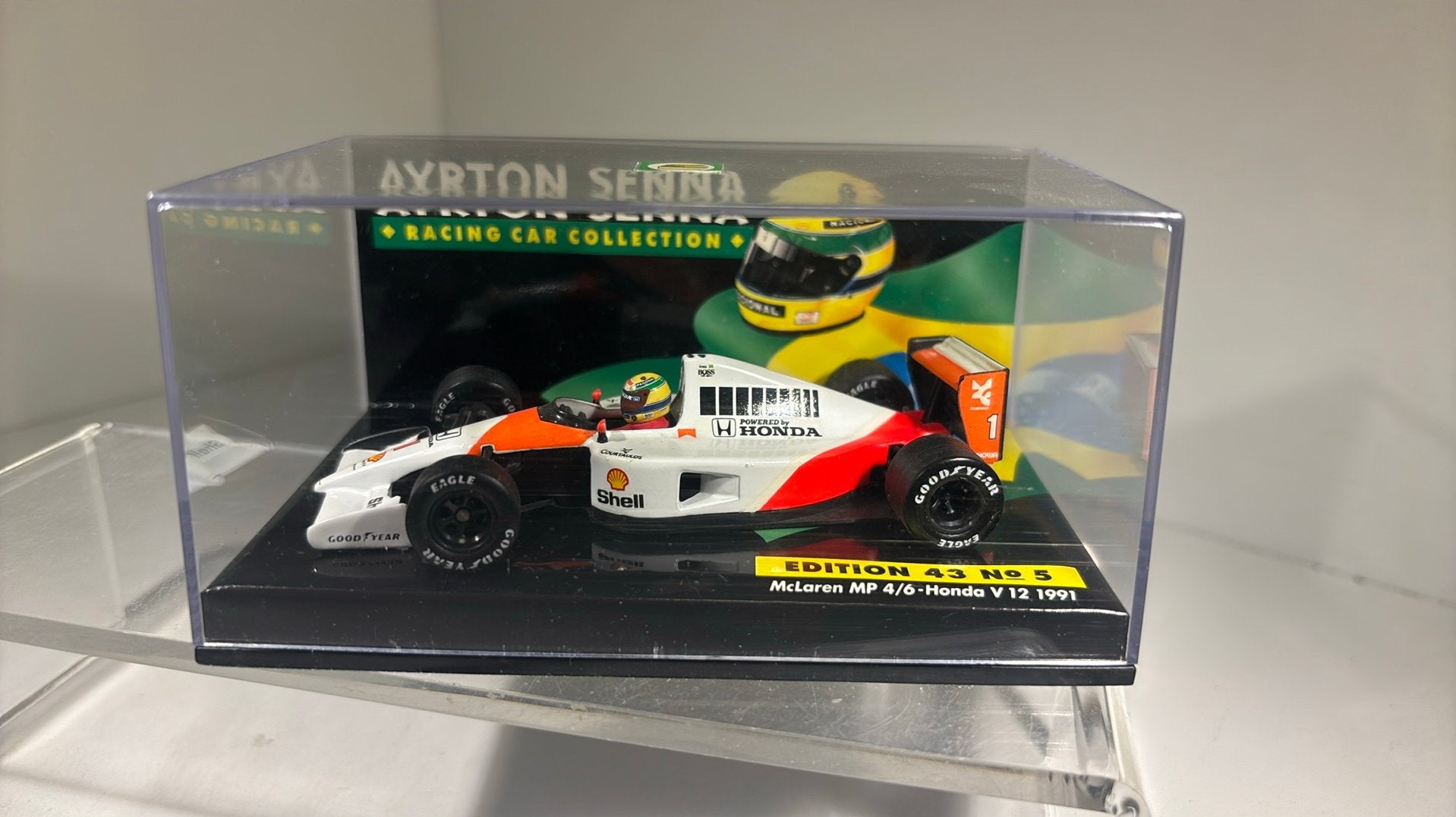 F1 McLaren mp4/6 honda senna 1991 minichamps 1.43, Auto, Ophalen of Verzenden, MiniChamps, A