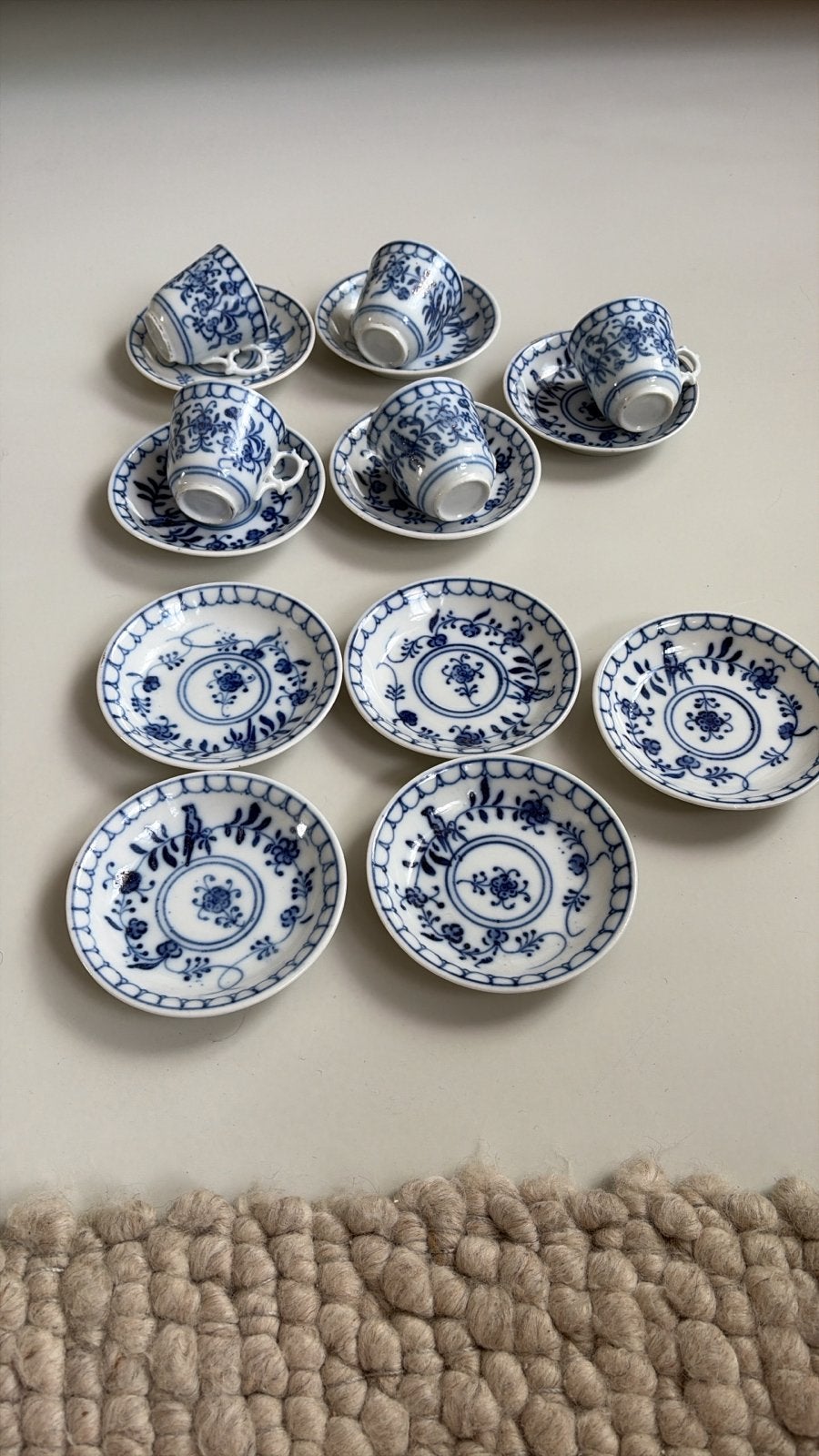 Antieke Rauenstein Vogelmuster kop en schotel 19e eeuw, Antiek en Kunst, Ophalen of Verzenden