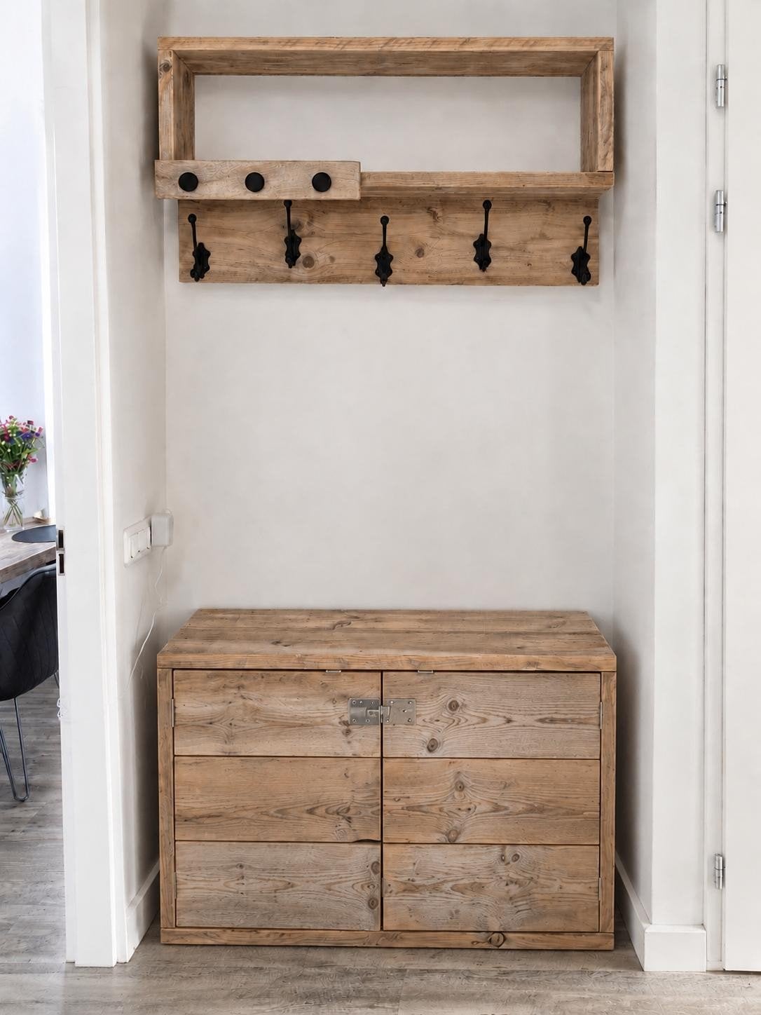 Schoenenkast en kledingrek, Huis en Inrichting, Kasten | Schoenenkasten, Ophalen of Verzenden, Gebruikt, Landelijk, Industrieel, Rustiek
