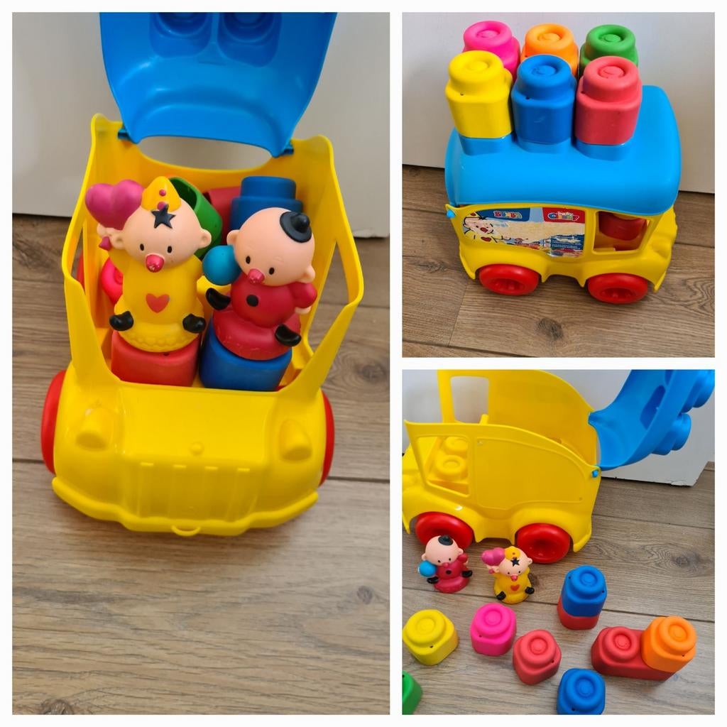Bumba schoolbus gevuld met zachte blokken, Bumba figuurtjes, Ophalen of Verzenden
