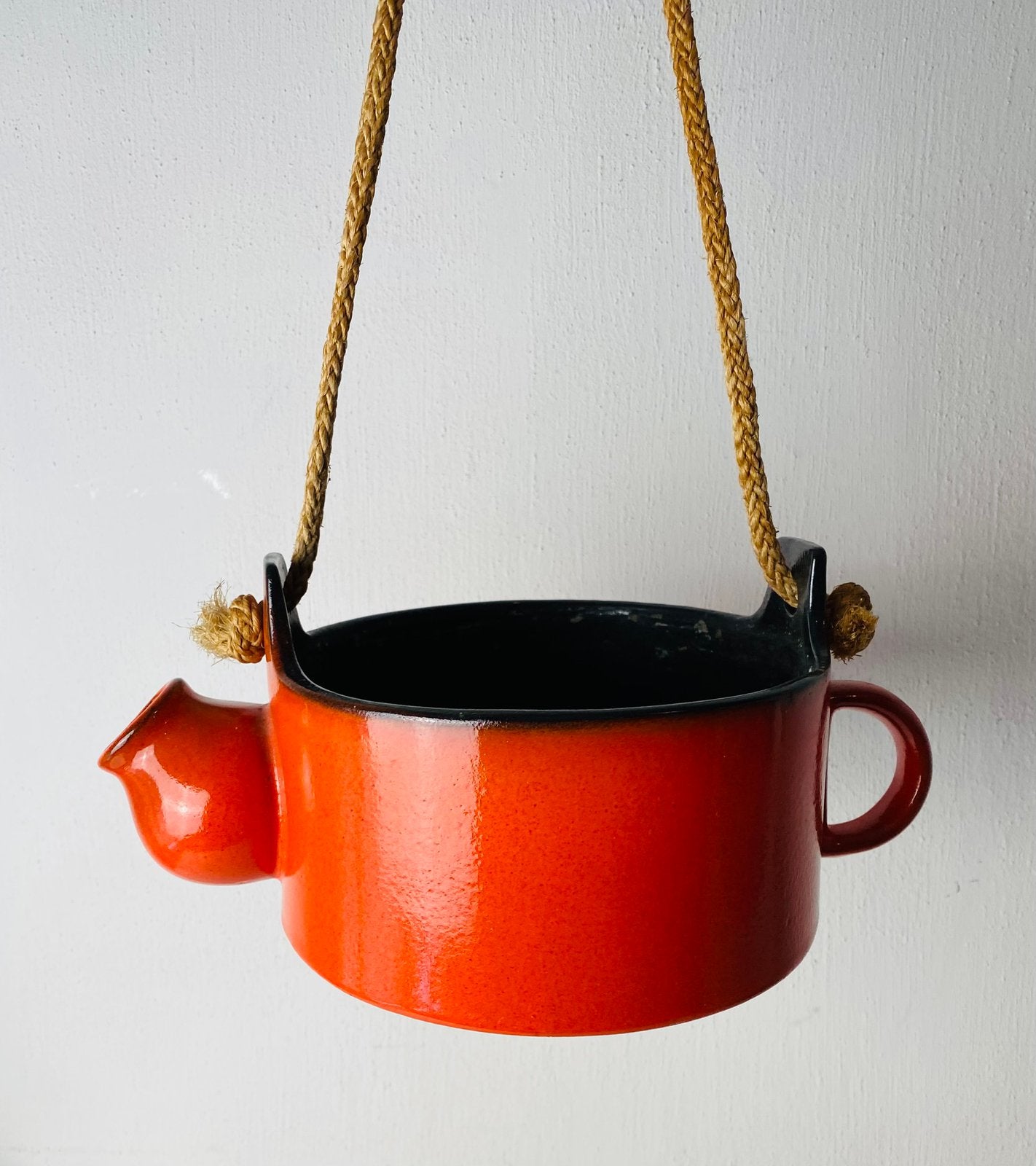 Jaren 70 keramiek hangende bloempot