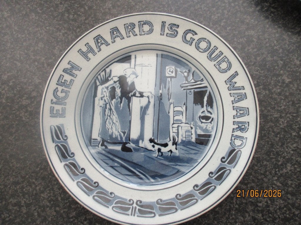 BLAUW BORD-EIGEN HAARD IS GOUD WAARD- MEHLEM BONN-CA1920, Ophalen of Verzenden