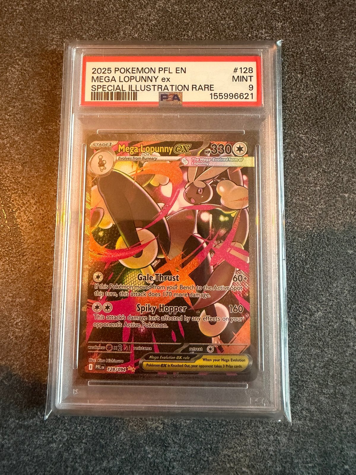 Mega Lopunny Ex 128 Pokémon Phantasmal Flames Graded PSA 9, Ophalen of Verzenden, Zo goed als nieuw