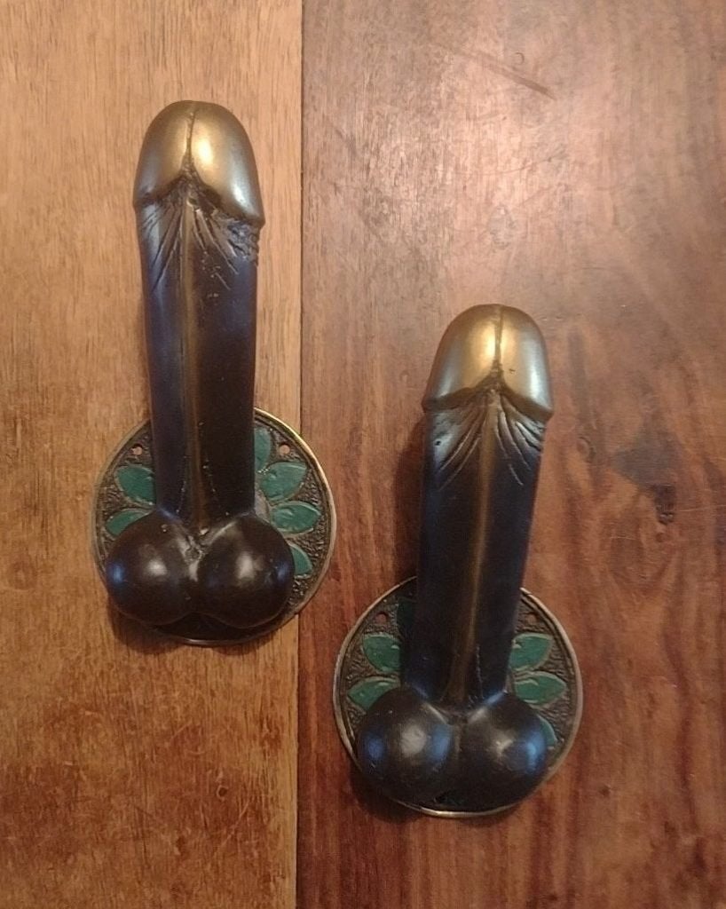 Kunst Borneo koperen fallus, Ritueel object, Goud, Papoea-Nieuw-Guinea, Handgemaakt