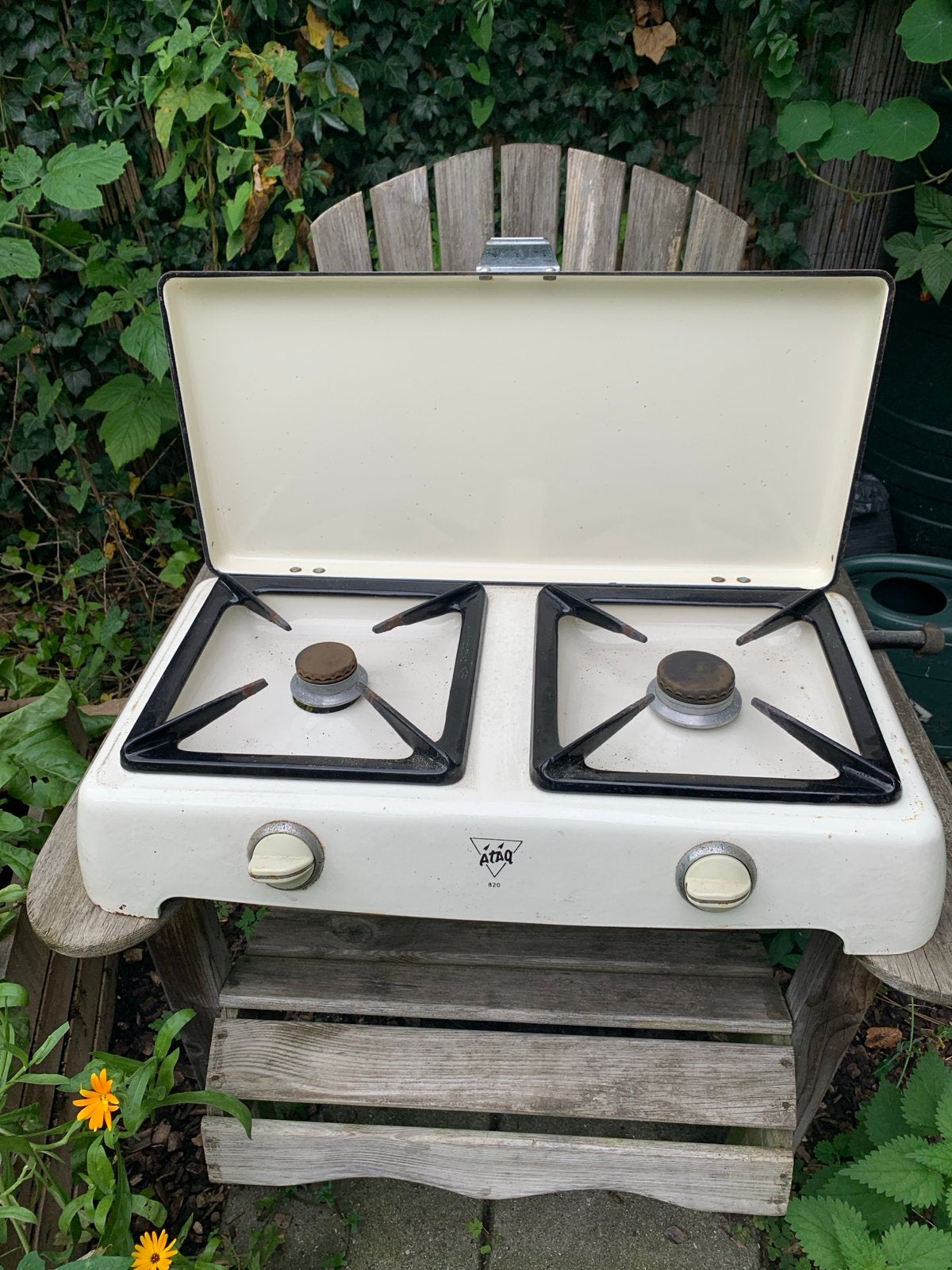 Vintage ATAG 820 Gasfornuis - 2 Pitten, Witgoed en Apparatuur, Ophalen, Gebruikt, Minder dan 85 cm, 3 kookzones of minder