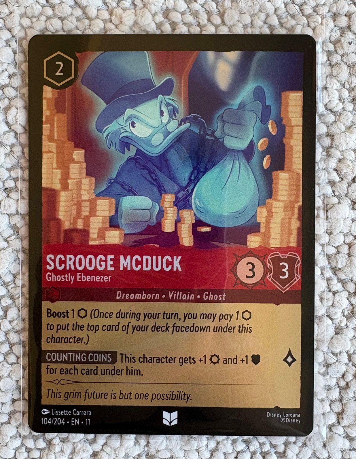 Lorcana Winterspell: Scrooge McDuck Ghostly Ebenezer [104], Ophalen of Verzenden, Nieuw, Losse kaart, Foil