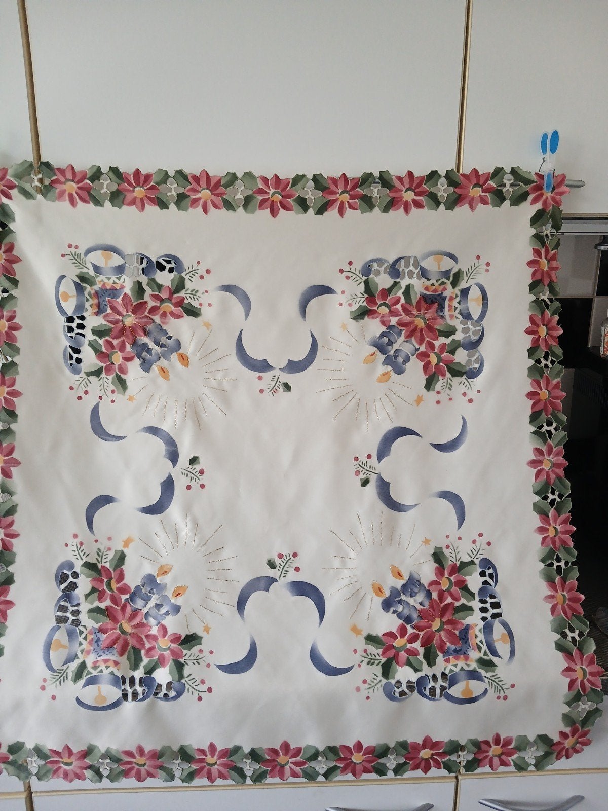 Feestelijk kerst tafelkleedje, 85 cm, Vierkant, Ophalen of Verzenden, Zo goed als nieuw