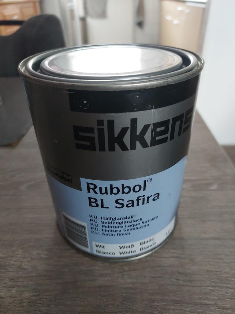 Sikkens Rubbol BL Safira Halfglanslak Wit, Ophalen of Verzenden, Nieuw, Wit, Lak