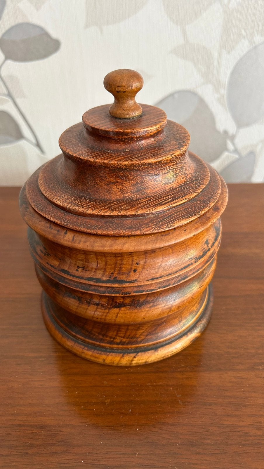 Antieke houten tabakspot – Biedermeier – 19e eeuw, Ophalen