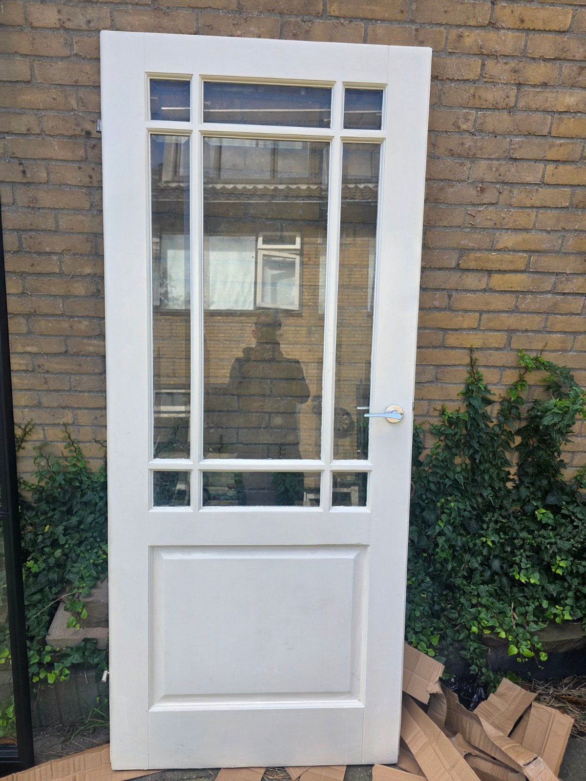 Opdekdeur 83x200 cm Massief Rechtsdraaiend schade bij scharn, Doe-het-zelf en Verbouw, Ophalen, Gebruikt, 80 tot 100 cm, Binnendeur
