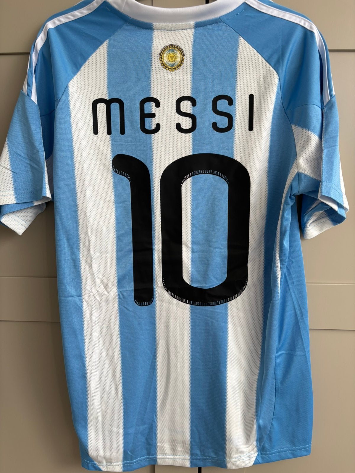 Argentinië WK 2010 Thuisshirt Lionel Messi Maat L, Maat L, Ophalen of Verzenden, Nieuw, Shirt