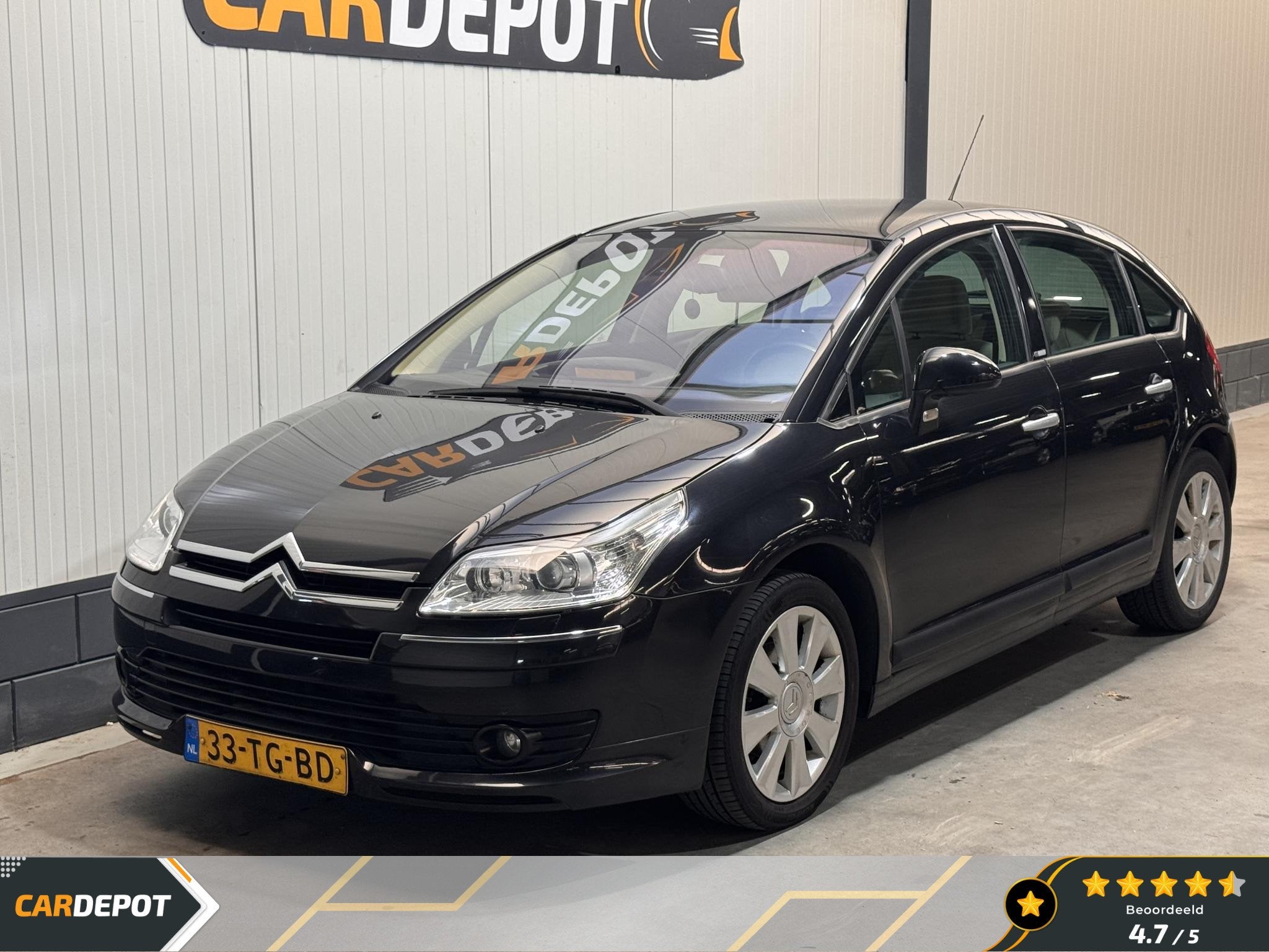 Citroen C4 2.0-16V Exclusive, Gebruikt, Zwart, Origineel Nederlands, Handgeschakeld
