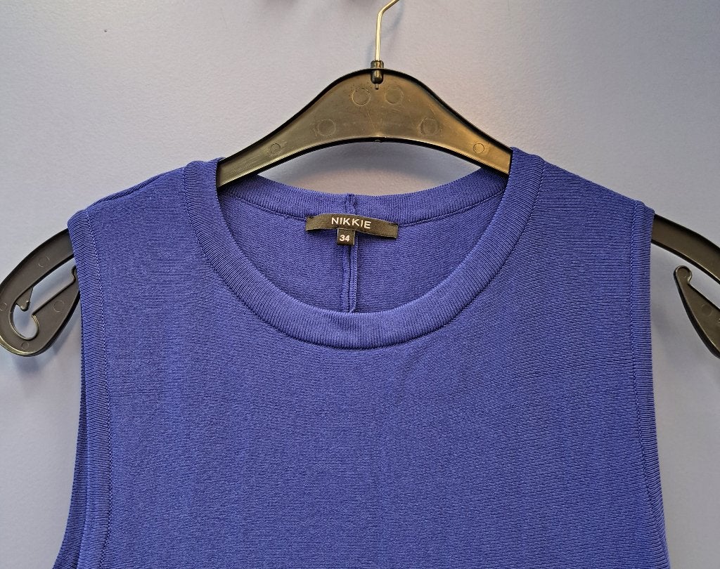 Nikkie kobalt blauwe jurk dikkere stof skaterdress XS 44995, Blauw, ., Nikkie, Ophalen of Verzenden