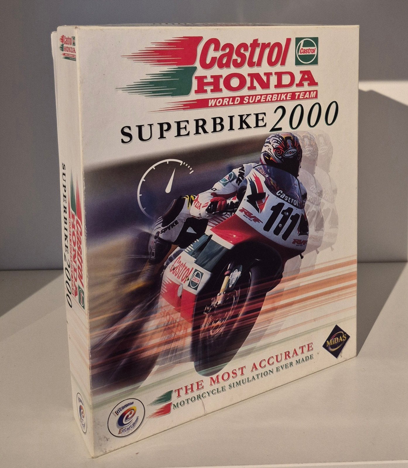 Castrol Honda Superbike 2000 PC CD-ROM big box, Spelcomputers en Games, Games | Pc, Gebruikt, 1 speler, Racen en Vliegen, Ophalen of Verzenden