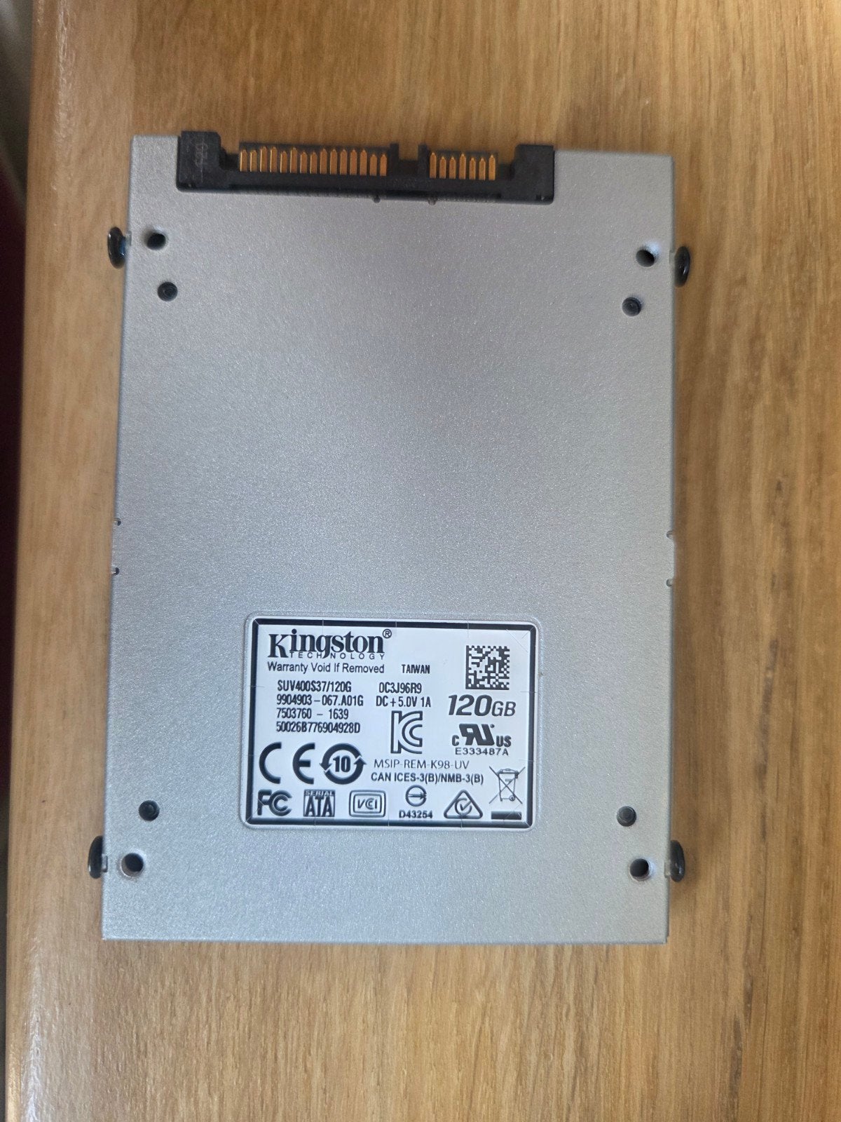 Kingston 120GB SSD voor Laptop (SATA), Ophalen, Intern, Gebruikt, Kingston