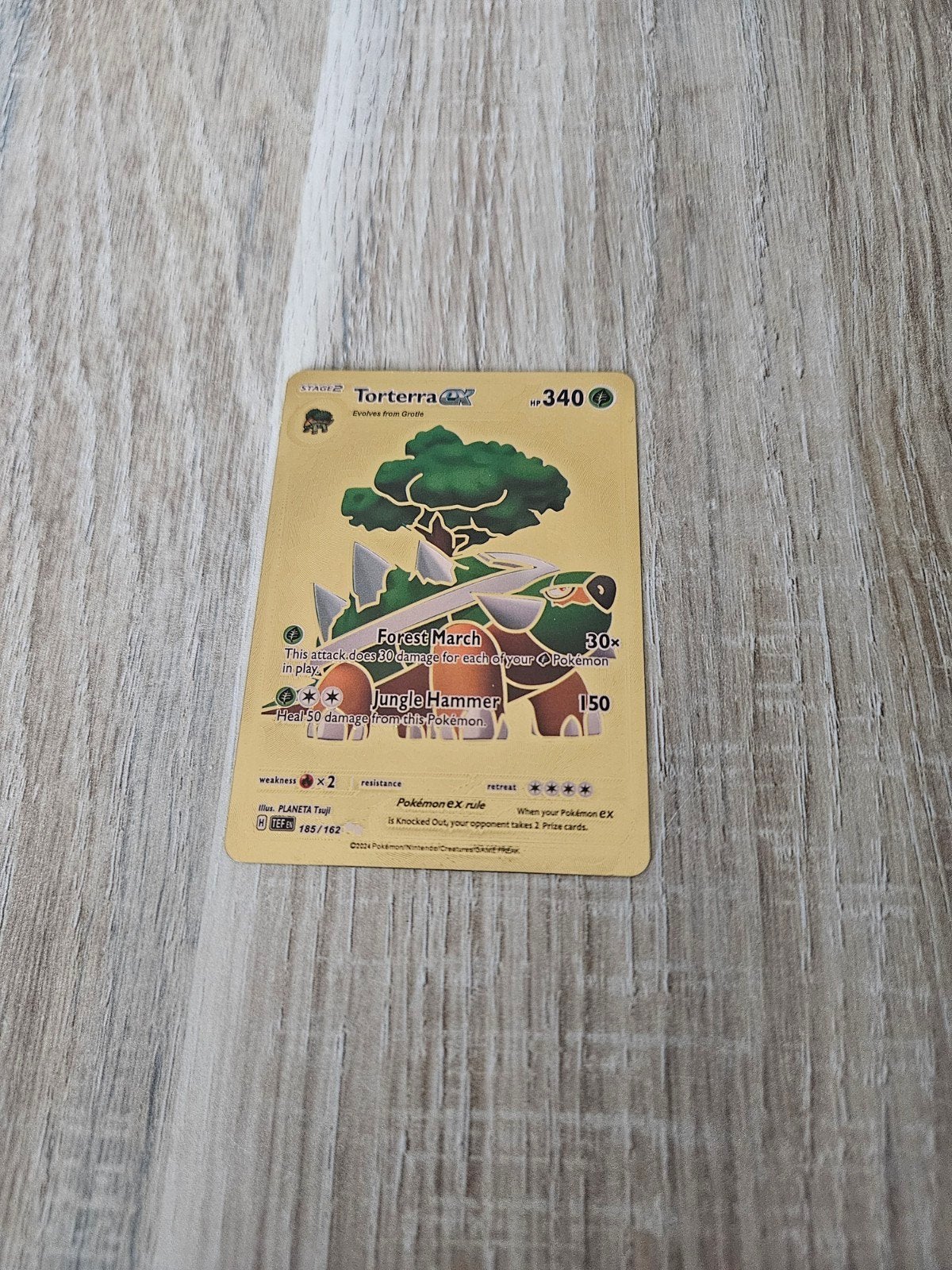 Torterra EX gold metal pokemon card, Ophalen of Verzenden