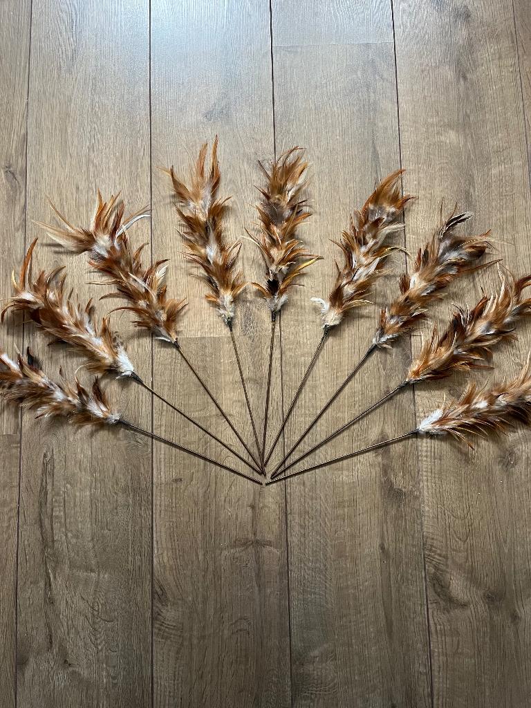 9x veren kunsttakken kunstbloemen, Ophalen of Verzenden, Nieuw, Bruin, 52 cm