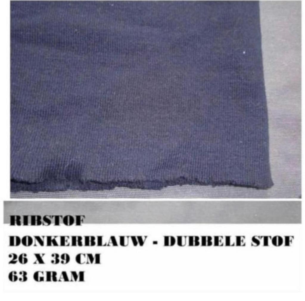 Ribstof - dubbele - blauw - 26 x 39 cm, Ophalen of Verzenden, Zo goed als nieuw, Blauw, Ribstof