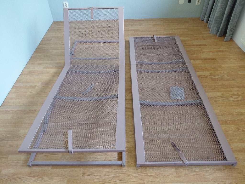 Verstelbare Bedspiraal Auping (2x}, Ophalen, Eenpersoons, 210 cm, Zo goed als nieuw