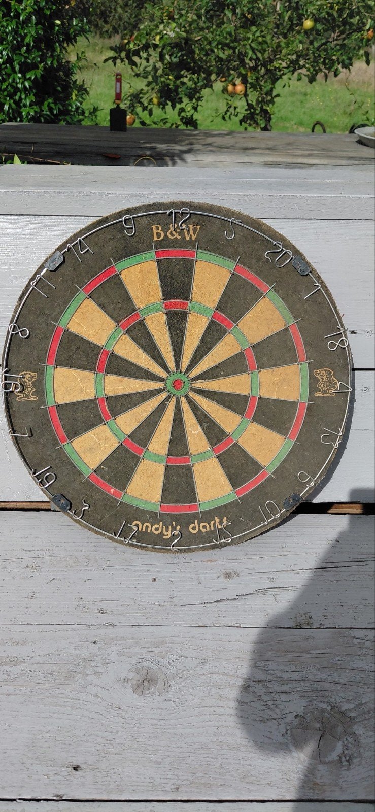 Traditioneel sisal dartbord met 2 sets pijlen, Sport en Fitness, Ophalen of Verzenden, Gebruikt, Dartbord met pijlen