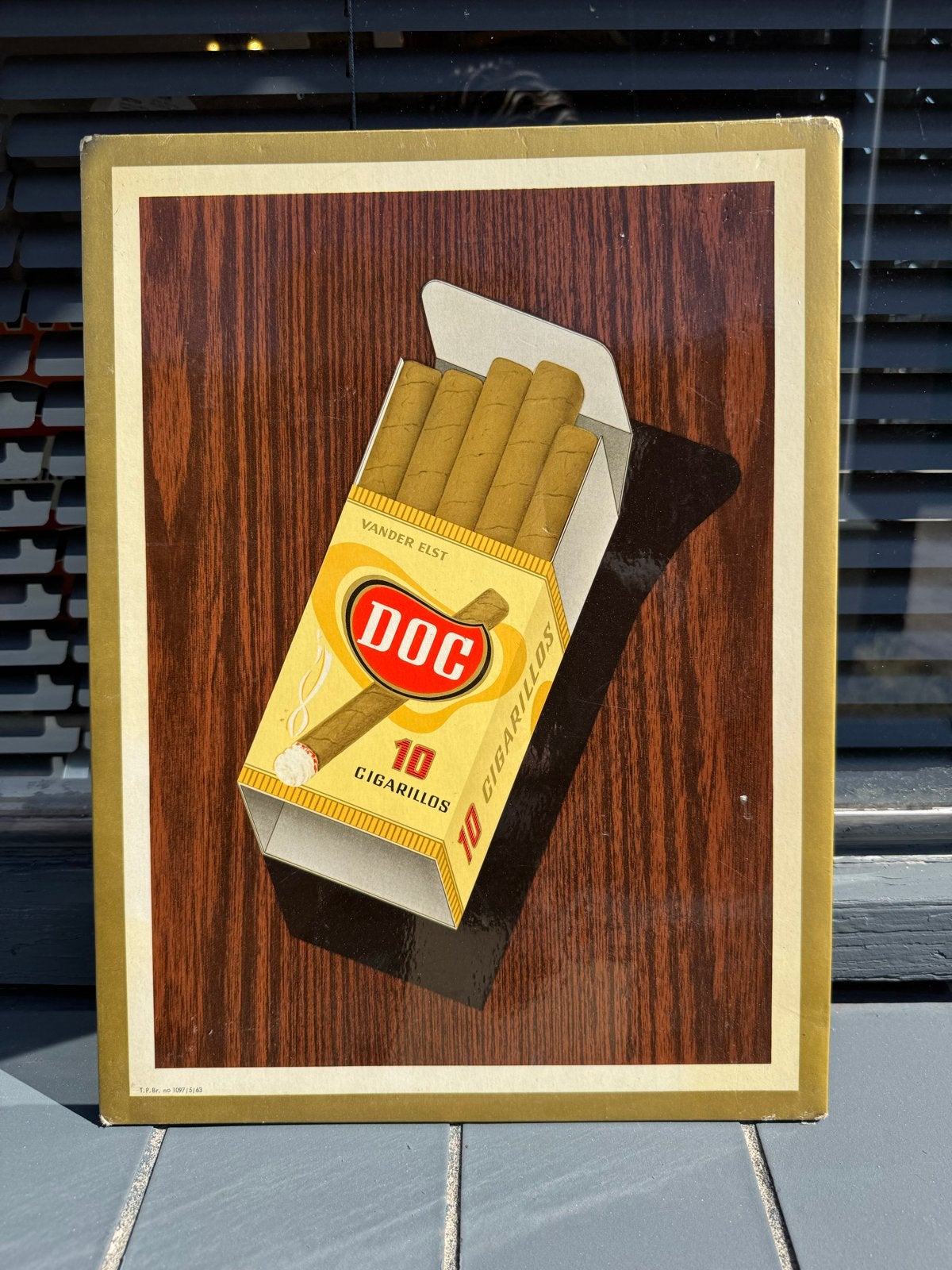 Vintage DOC Sigaren Reclamebord - Jaren '60, Reclamebord, Gebruikt, ., Ophalen of Verzenden