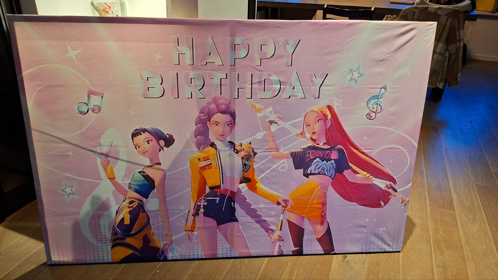 Kpop Huntrix Verjaardagsposter - 148x95cm, Ophalen, Deurposter of groter, Rechthoekig Liggend, Zo goed als nieuw