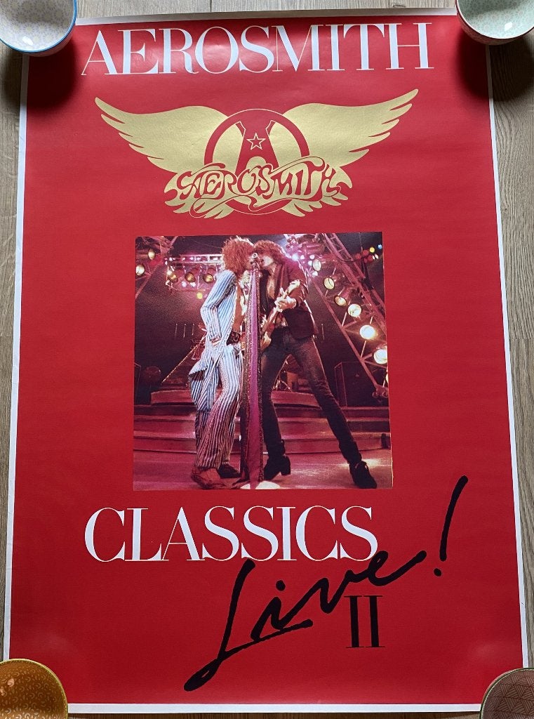Leuke Aerosmith Classics Live II Promotieposter uit 1987, Verzamelen, Rechthoekig Staand, Deurposter of groter, Ophalen of Verzenden