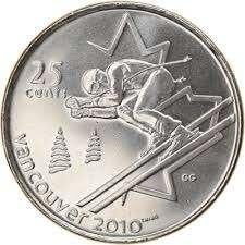 Canada - 25 cent 2007 - Alpine Skiing - Circulated, Ophalen of Verzenden, Noord-Amerika, Losse munt