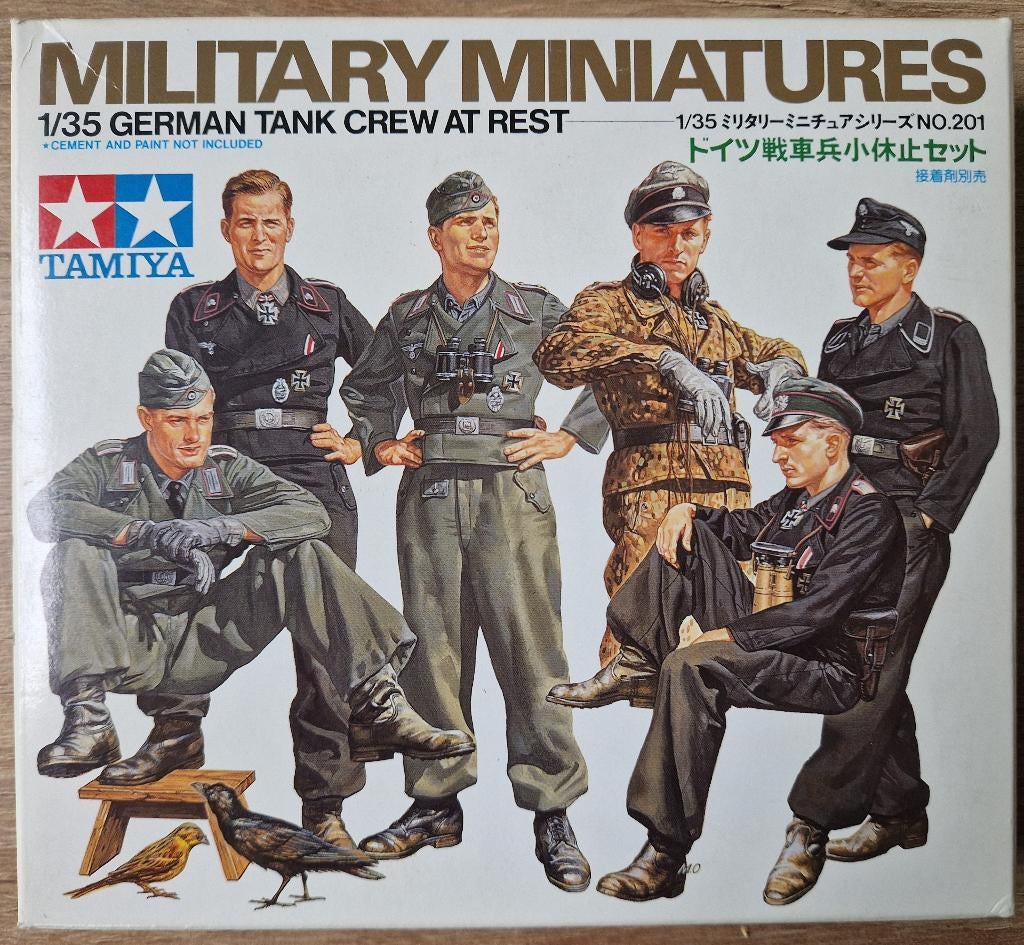 TAMIYA 1/35 GERMAN TANk CREW AT REST No.201 Model Kit, Hobby en Vrije tijd, Ophalen of Verzenden, Nieuw, 1:35 tot 1:50, Figuur of Figuren