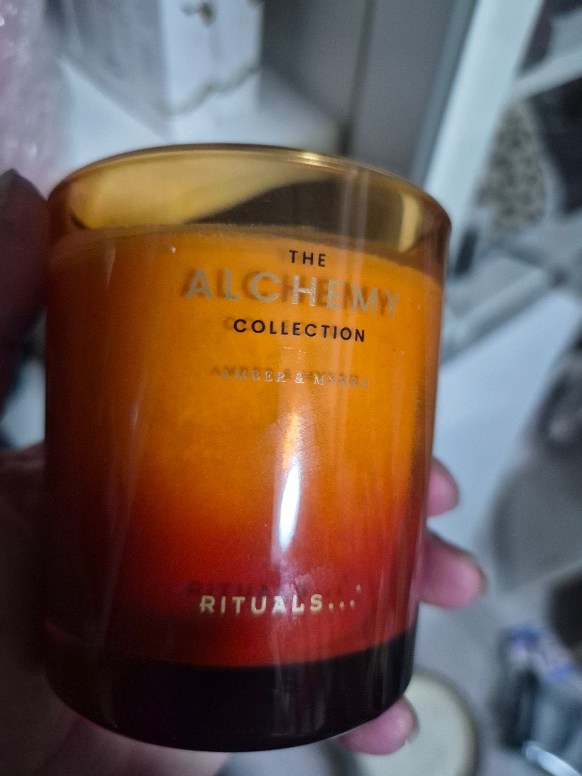 Rituals The Alchemy Collection Amber & Myrrh Geurkaars, Ophalen of Verzenden, Zo goed als nieuw, Oranje, Glas