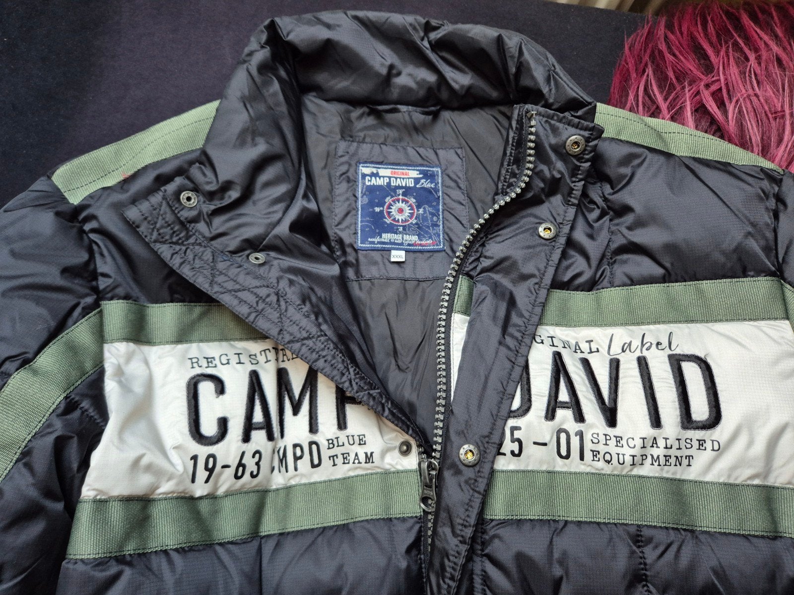 stoere zwart groene winterjas van Camp David maat 3XL zgan, Zwart, Overige maten, Ophalen of Verzenden, Zo goed als nieuw