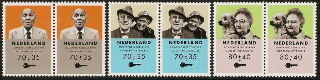 Nederland 1557-1559 paren h zomerzegels, ouderenzegels., Verzenden, Postfris