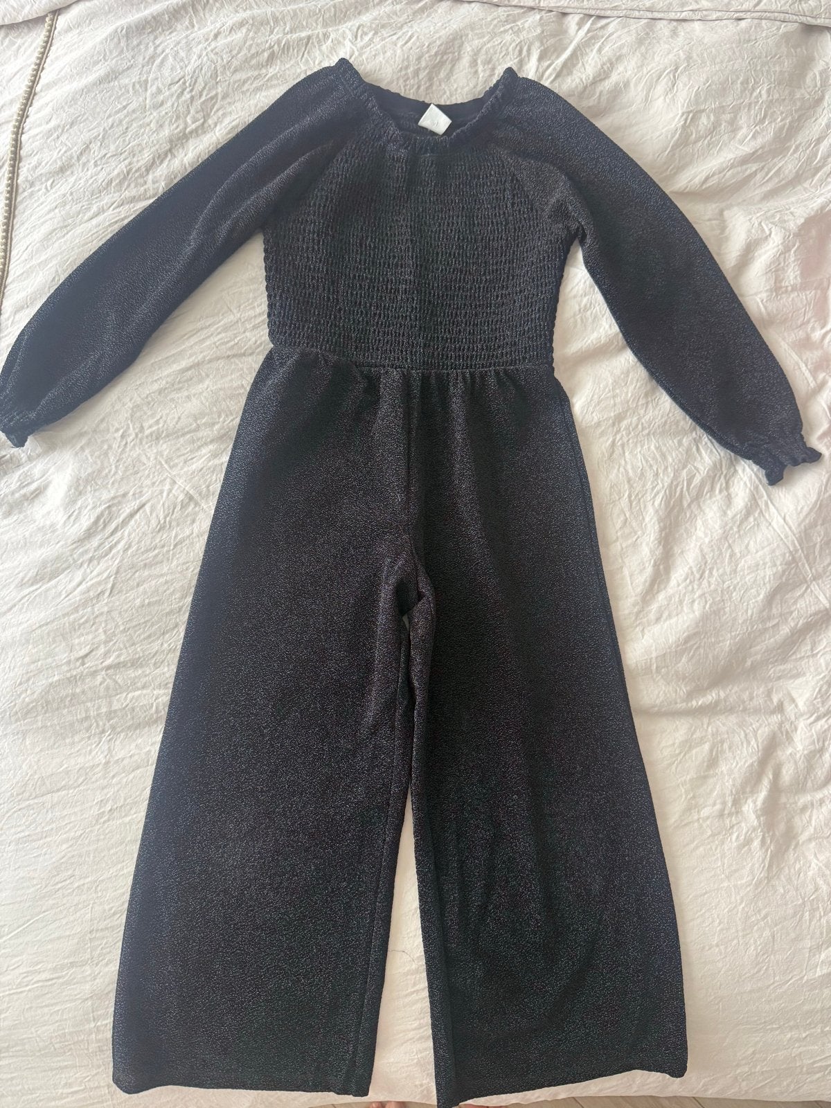 Kerst Glitter Jumpsuit Zwart maat 116, Ophalen of Verzenden, Gedragen, Maat 38/40 (M), Zwart
