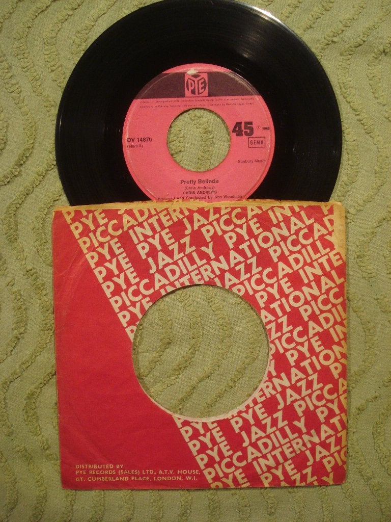 Chris Andrews 7" Vinyl Single: ‘Pretty Belinda’ (Duitsland), Cd's en Dvd's, Ophalen of Verzenden, Gebruikt, 7 inch, Pop
