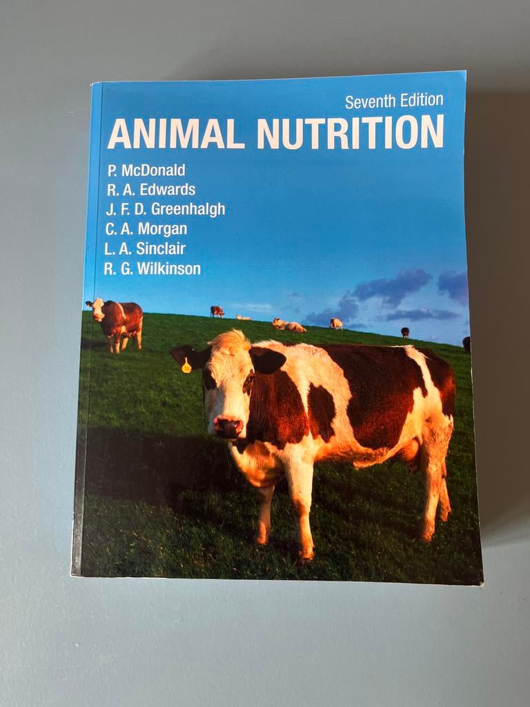 Animal Nutrition 7e editie - P. McDonald (Diergeneeskunde), Boeken, Studieboeken en Cursussen, Ophalen of Verzenden, Beta, Gelezen
