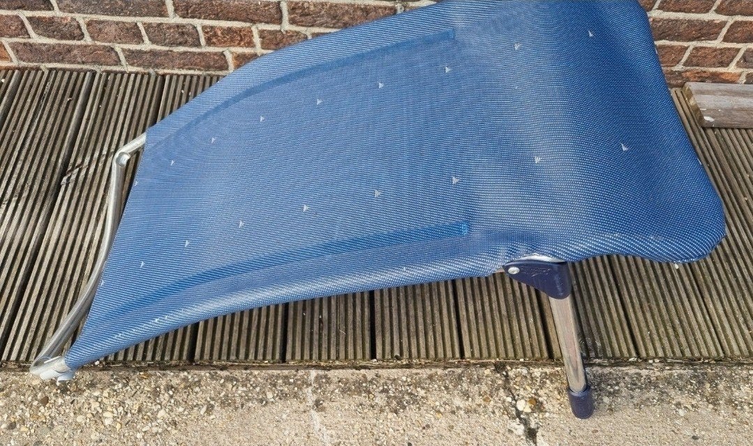 Crespo voetenbankje blauw, Caravans en Kamperen, Ophalen of Verzenden, Zo goed als nieuw, Campingstoel