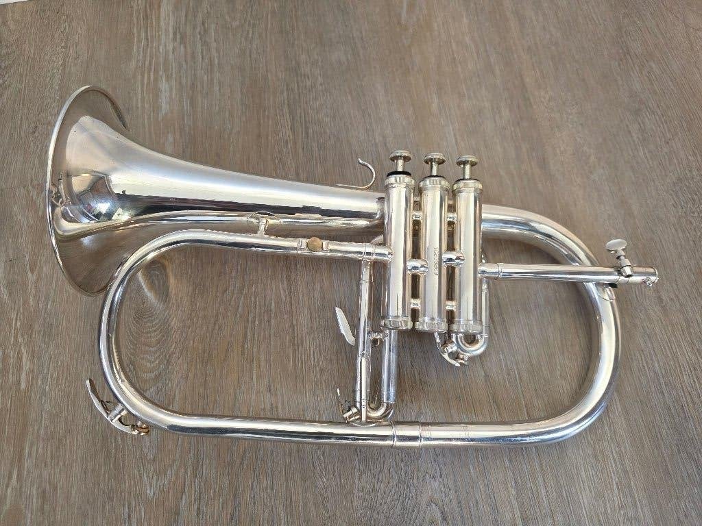 Roy Benson FH-302S flugelhorn, bugel, Ophalen of Verzenden, Gebruikt, Koperblazer, Met koffer of draagtas
