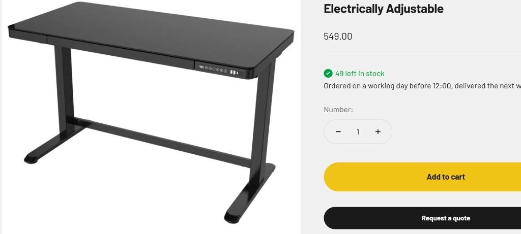 Standing desk, Metaal, In hoogte verstelbaar, Ophalen of Verzenden, Zo goed als nieuw