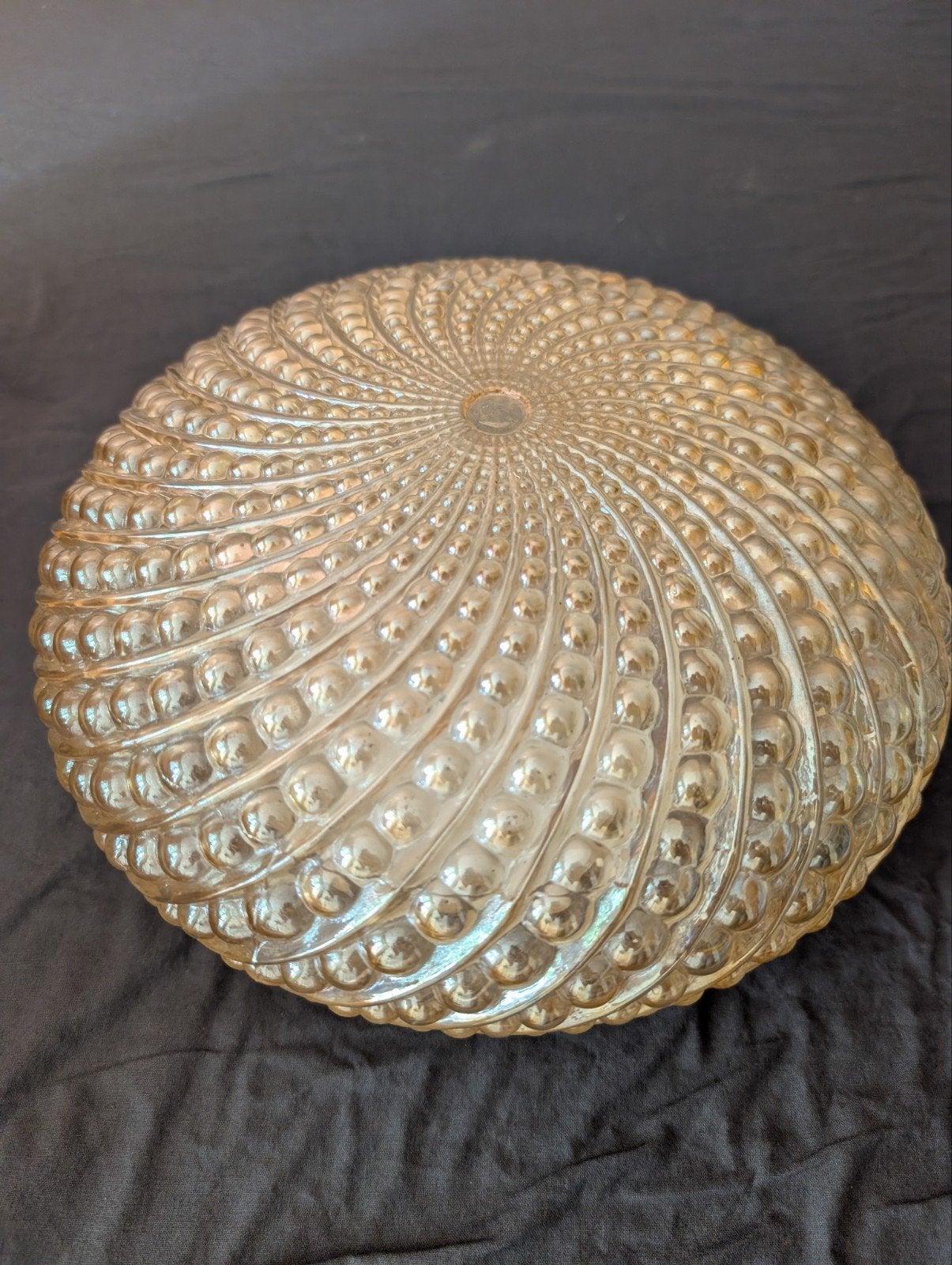 Vintage Retro Plafondlamp Glas, Ophalen, Gebruikt, Vintage, Glas