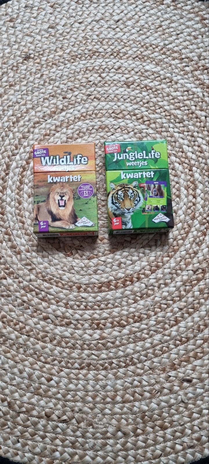 Kwartet spellen: Wildlife en JungleLife weetjes, Drie of vier spelers, Ophalen of Verzenden, Zo goed als nieuw, Identity Games
