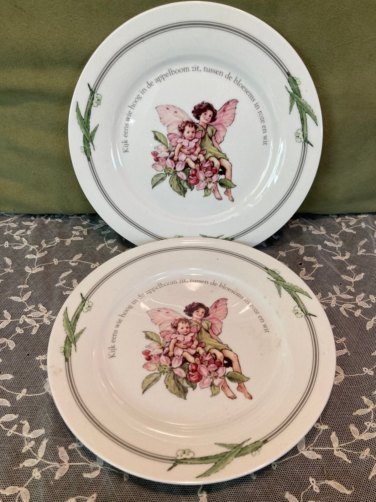 Bord Flower Fairies, appelbloesem (180825), Huis en Inrichting, Keuken | Servies, Gebruikt, Ophalen of Verzenden, Bord(en), Overige stijlen