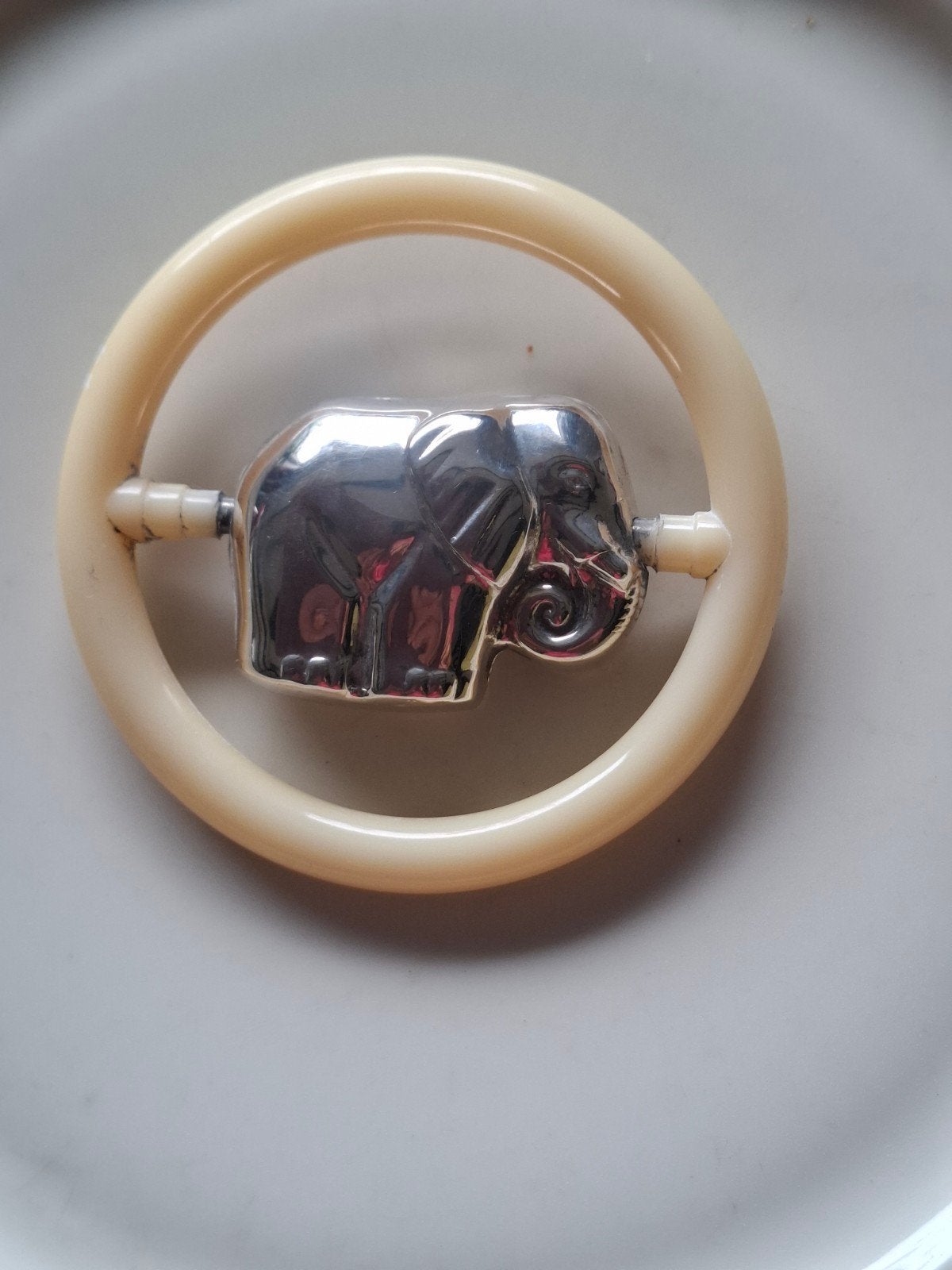Vintage zilveren olifant rammelaar, Antiek en Kunst, Antiek | Speelgoed, Ophalen of Verzenden