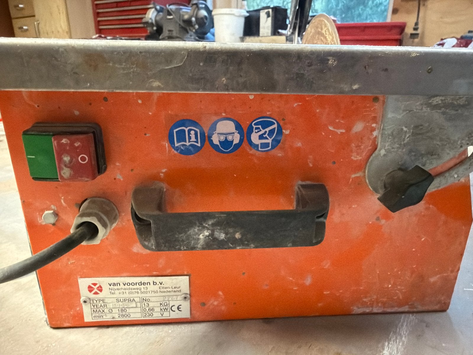Van Voorden Supra lintzaag - Gebruikt, Doe-het-zelf en Verbouw, Ophalen, Gebruikt, 30 tot 70 mm, Lintzaag
