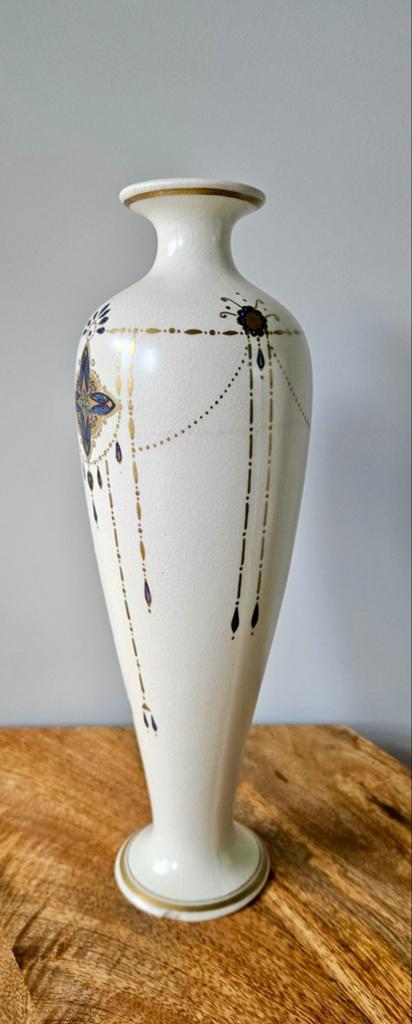 Arnhemsche Fayence vaas model 112, Jugendstil decor, Ophalen of Verzenden