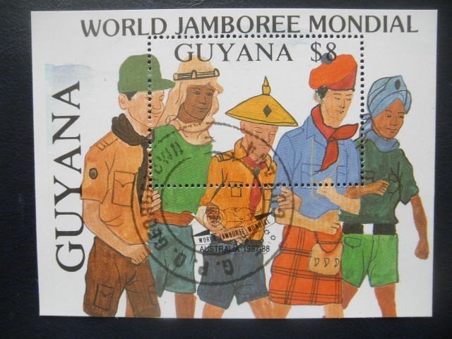Postzegels Guyana 1989 scouting - cat.w. € 15,00 (1)., Ophalen of Verzenden, Gestempeld, Zuid-Amerika
